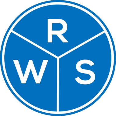 Beyaz arka planda RWS harf logosu tasarımı. RWS yaratıcı daire harfi logosu konsepti. RWS harf tasarımı.