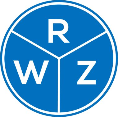 Beyaz arka planda RWZ harf logosu tasarımı. RWZ yaratıcı daire harfi logosu konsepti. RWZ harf tasarımı.