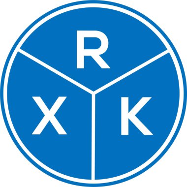 Beyaz arkaplanda RXK harf logosu tasarımı. RXK yaratıcı daire harfi logosu konsepti. RXK harf tasarımı.