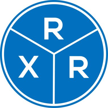 Beyaz arka planda RXR harf logosu tasarımı. RXR yaratıcı daire harfi logosu konsepti. RXR harf tasarımı.