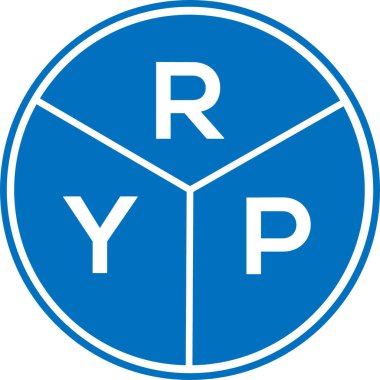 Beyaz arka planda RYP harf logosu tasarımı. RYP yaratıcı daire harfi logosu konsepti. RYP harf tasarımı.