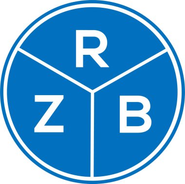 Beyaz arka planda RZB harfi logo tasarımı. RZB yaratıcı daire harfi logosu konsepti. RZB harf tasarımı.