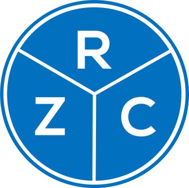 Beyaz arka planda RZC harf logosu tasarımı. RZC yaratıcı daire harfi logosu konsepti. RZC harf tasarımı.
