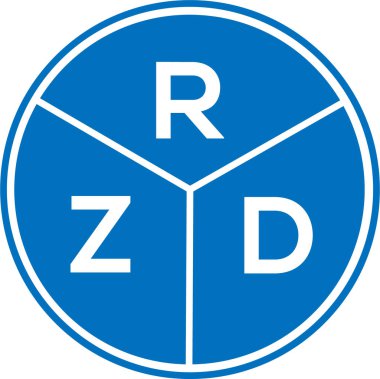 Beyaz arka planda RZD harf logosu tasarımı. RZD yaratıcı daire harfi logosu. RZD harf tasarımı.