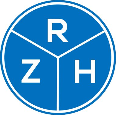 Beyaz arka planda RZH harf logosu tasarımı. RZH yaratıcı daire harfi logosu konsepti. RZH harf tasarımı.