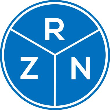 Beyaz arka planda RZN harf logosu tasarımı. RZN yaratıcı daire harfi logosu konsepti. RZN harf tasarımı.