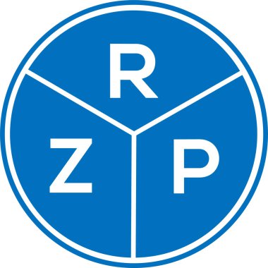 Beyaz arkaplanda RZP harf logosu tasarımı. RZP yaratıcı daire harfi logosu konsepti. RZP harf tasarımı.