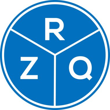 Beyaz arka planda RZQ harfi logo tasarımı. RZQ yaratıcı daire harfi logosu konsepti. RZQ harf tasarımı.