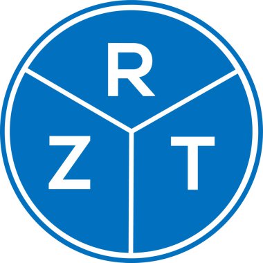 Beyaz arka planda RZT harf logosu tasarımı. RZT yaratıcı daire harfi logosu konsepti. RZT harf tasarımı.