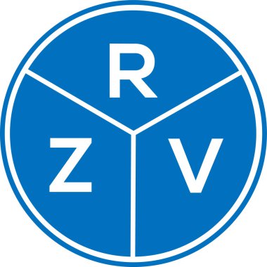 Beyaz arka planda RZV harf logosu tasarımı. RZV yaratıcı daire harfi logosu konsepti. RZV harf tasarımı.