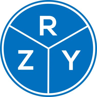 Beyaz arka planda RZY harf logosu tasarımı. RZY yaratıcı daire harfi logosu. RZY harf tasarımı.