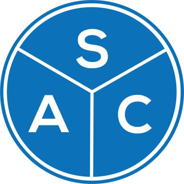 Beyaz arka planda SAC harfi logo tasarımı. SAC yaratıcı daire harfi logosu konsepti. SAC harf tasarımı.