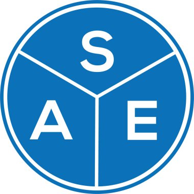 Beyaz arka planda aynı harfli logo tasarımı. Aynı yaratıcı daire harfi logosu konsepti. SAE harf tasarımı.