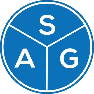 Beyaz arka planda SAG harfi logo tasarımı. SAG yaratıcı daire harfi logosu. SAG harf tasarımı.