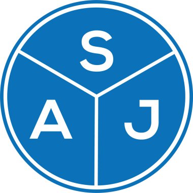 Beyaz arka planda SAJ harfi logo tasarımı. SAJ yaratıcı daire harfi logosu. SAJ harf tasarımı.