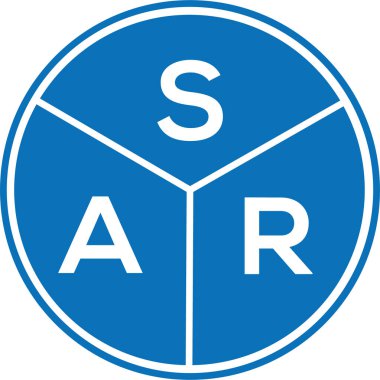 Beyaz arka planda SAR harfi logo tasarımı. SAR yaratıcı daire harfi logosu. SAR harf tasarımı.