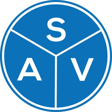 Beyaz arka planda SAV harfi logo tasarımı. SAV yaratıcı daire harfi logosu. SAV harf tasarımı.