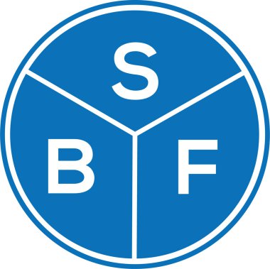 Beyaz arkaplanda SBF harf logosu tasarımı. SBF yaratıcı daire harfi logosu konsepti. SBF harf tasarımı.