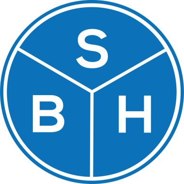 Beyaz arka planda SBH harf logosu tasarımı. SBH yaratıcı daire harfi logosu. SBH harf tasarımı.