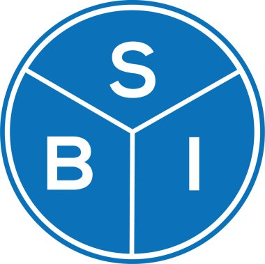 Beyaz arka planda SBI harf logosu tasarımı. SBI yaratıcı daire harfi logosu konsepti. SBI harf tasarımı.