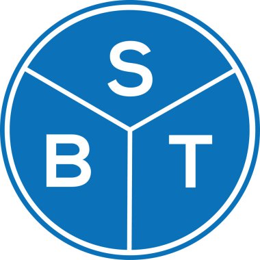 Beyaz arkaplanda SBT harf logosu tasarımı. SBT yaratıcı daire harfi logosu konsepti. SBT harf tasarımı.
