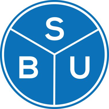 Beyaz arka planda SBU harf logosu tasarımı. SBU yaratıcı daire harfi logosu konsepti. SBU harf tasarımı.
