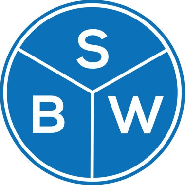Beyaz arkaplanda SBW harf logosu tasarımı. SBW yaratıcı daire harf logosu konsepti. SBW harf tasarımı.