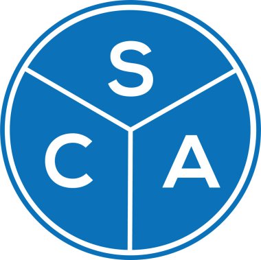 Beyaz arka planda SCA harf logosu tasarımı. SCA yaratıcı daire harfi logosu. SCA harf tasarımı.
