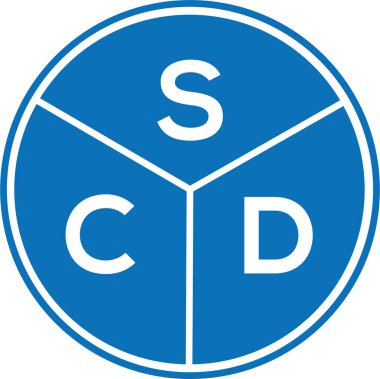 Beyaz arkaplanda SCD harf logosu tasarımı. SCD yaratıcı daire harfi logosu konsepti. SCD harf tasarımı.