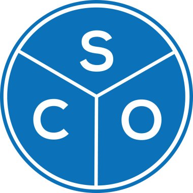 Beyaz arka planda SCO harf logosu tasarımı. SCO yaratıcı daire harf logosu konsepti. SCO harf tasarımı.
