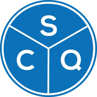 Beyaz arka planda SCQ harf logosu tasarımı. Karargah yaratıcı daire harfi logosu. SCQ harf tasarımı.