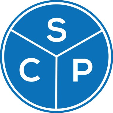 Beyaz arkaplanda SCP harf logosu tasarımı. SCP yaratıcı daire harfi logosu. SCP harf tasarımı.