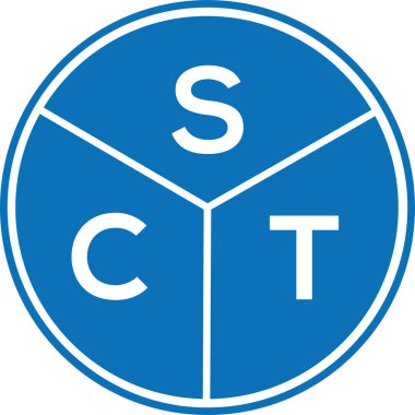 Beyaz arkaplanda SCT harfi logo tasarımı. Yaratıcı yuvarlak harf logosu kavramı. SCt harf tasarımı.