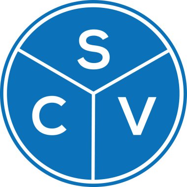 Beyaz arkaplanda SCV harf logosu tasarımı. SCV yaratıcı daire harfi logosu. SCV harf tasarımı.