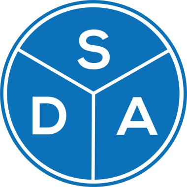 Beyaz arkaplanda SDA harf logosu tasarımı. SDA yaratıcı daire harfi logosu konsepti. SDA harf tasarımı.