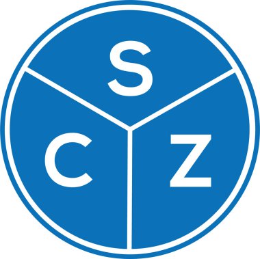 Beyaz arkaplanda SCZ harf logosu tasarımı. SCZ yaratıcı daire harfi logosu. SCZ harf tasarımı.