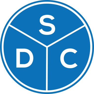 Beyaz arka planda SDC harf logosu tasarımı. SDC yaratıcı daire harfi logosu. SDC harf tasarımı.