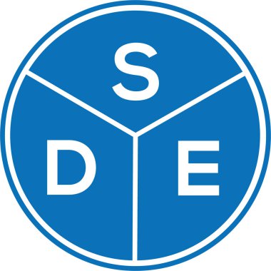 Beyaz arkaplanda SDE harf logosu tasarımı. SDE yaratıcı daire harfi logosu konsepti. SDE harf tasarımı.