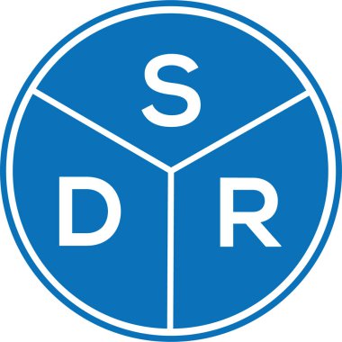 Beyaz arka planda SDR harf logosu tasarımı. SDR yaratıcı daire harfi logosu konsepti. SDR harf tasarımı.