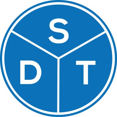 Beyaz arkaplanda SDT harf logosu tasarımı. SDT yaratıcı daire harfi logosu konsepti. SDT harf tasarımı.