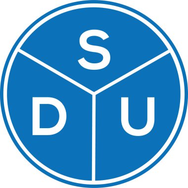 Beyaz arka planda SDU harf logosu tasarımı. SDU yaratıcı daire harfi logosu konsepti. SDU harf tasarımı.