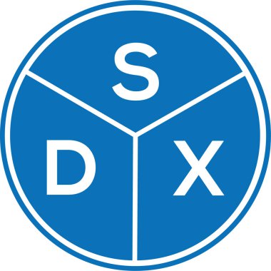 Beyaz arkaplanda SDX harf logosu tasarımı. SDX yaratıcı daire harfi logosu konsepti. SDX harf tasarımı.