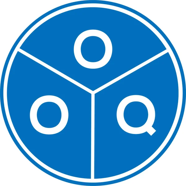白い背景にOoqの文字のロゴデザイン Ooqクリエイティブサークルレターロゴコンセプト Ooq文字デザイン — ストックベクタ