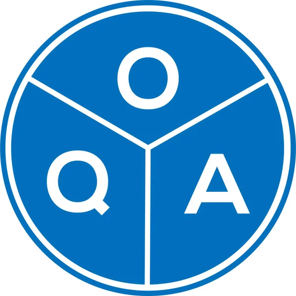 Oqa文字のロゴデザインは白を基調としています Oqaクリエイティブサークルレターロゴコンセプト Oqaレターデザイン — ストックベクタ