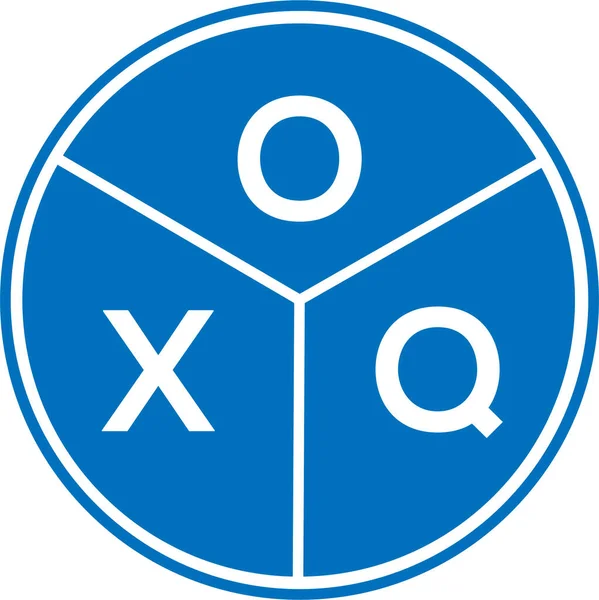 白い背景にOxqの手紙のロゴデザイン Oxqクリエイティブサークルレターロゴコンセプト Oxqレターデザイン — ストックベクタ