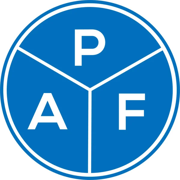 Paf Letter Logo Design White Background Paf Creative Circle Letter — 스톡 벡터