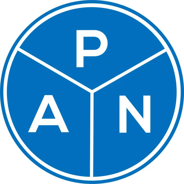 Pan Letter Logo Design White Background Pan Creative Circle Letter — Stock Vector