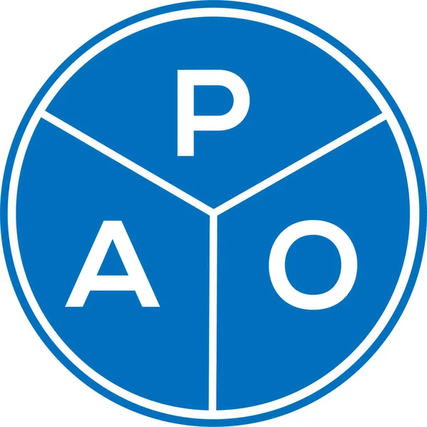 Diseño Del Logotipo Letra Pao Sobre Fondo Blanco Pao Creativo — Archivo Imágenes Vectoriales