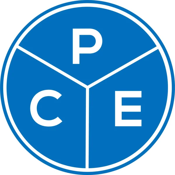 Diseño Del Logotipo Letra Pce Sobre Fondo Blanco Pce Creativo — Vector de stock