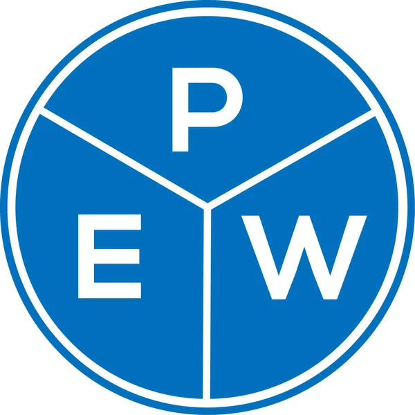 Pew Letter Logo Design Auf Weißem Hintergrund Pew Creative Circle — Stockvektor